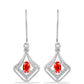 Strieborné Náušnice s Etiópskym Červeným Opálom z Lega Dembi a Bielym Topásom