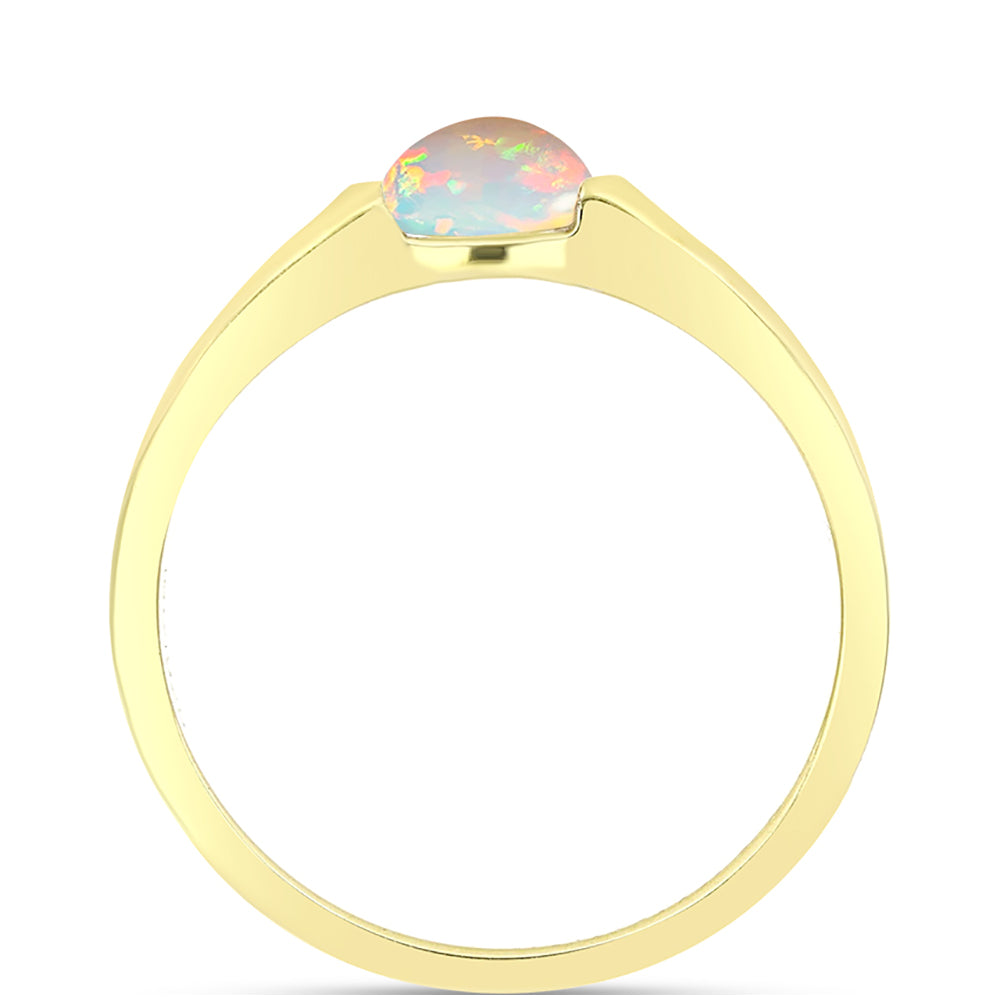 Pozlátený Strieborný Prsteň s Welo opálom