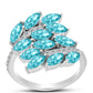 Strieborný Prsteň s Paraiba Kremeňom a Bielym Topásom