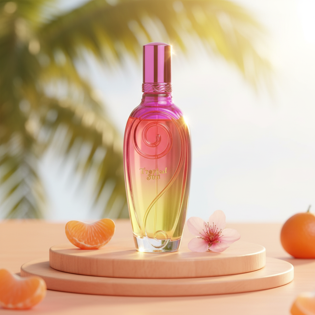 100 ml Eau de Parfum "TROPICAL SUN" Ovocná Pižmová Vôňa pre Ženy, s 3 % obsahom esenciálnych olejov