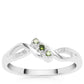 Strieborný Prsteň s so Zeleným Diamantom a Bielym Diamantom