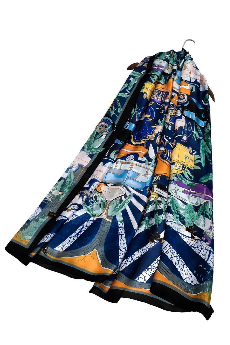 Šál-šatka zo 100% Pravého Hodvábu, 90 cm x 180 cm, Vzor tropického karnevalu 4 Šál-šatka zo 100% Pravého Hodvábu, 90 cm x 180 cm, Vzor tropického karnevalu - KlenotTV.sk