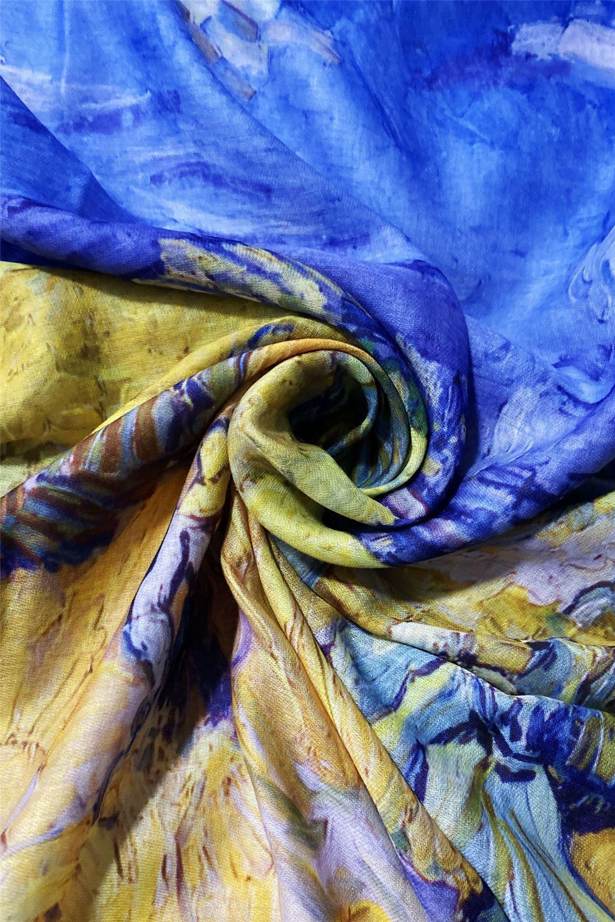 Bavlnený Šál-šatka, 70 cm x 180 cm, Van Gogh - Kôpky sena 3 Bavlnený Šál-šatka, 70 cm x 180 cm, Van Gogh - Kôpky sena - KlenotTV.sk