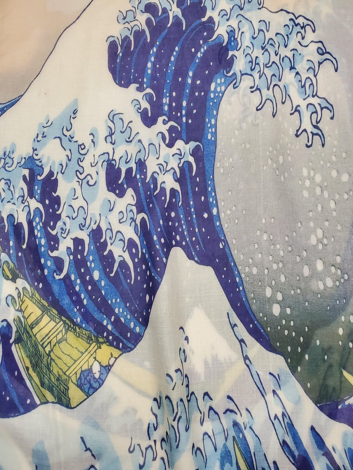 Bavlnený Šál-šatka, 70 cm x 180 cm, Hokusai - Veľká vlna - KlenotTV.sk