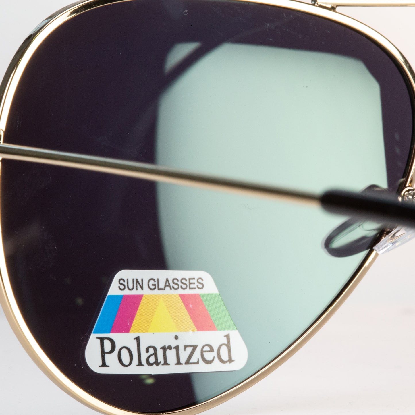 Emporia Italy - séria Aviator "DŽUNGĽA", polarizované slnečné okuliare s pevným puzdrom a čistiacou handričkou, žltozelené šošovky, obrúčky zlatej farby