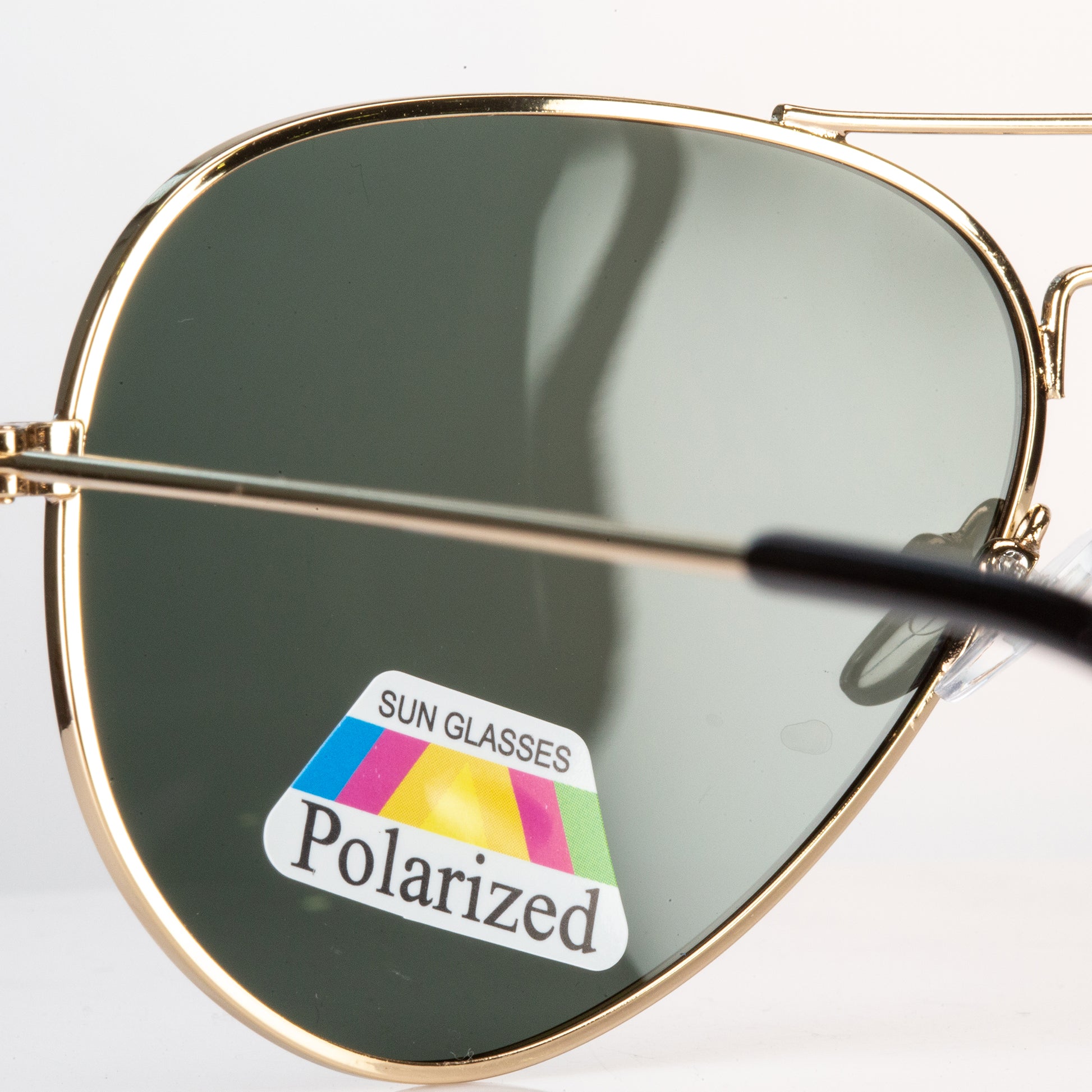 Emporia Italy - séria Aviator "ORIGINÁL", polarizované slnečné okuliare s pevným puzdrom a čistiacou handričkou, tmavo zelené šošovky, obrúčky zlatej farby 4 