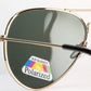 Emporia Italy - séria Aviator "ORIGINÁL", polarizované slnečné okuliare s pevným puzdrom a čistiacou handričkou, tmavo zelené šošovky, obrúčky zlatej farby