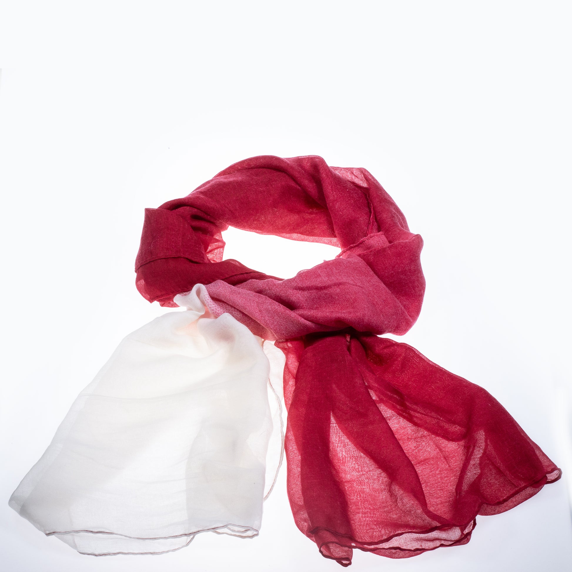 Módna šatka, 100% viskóza, 180 cm x 85 cm, ČERVENÁ A BIELA 1 