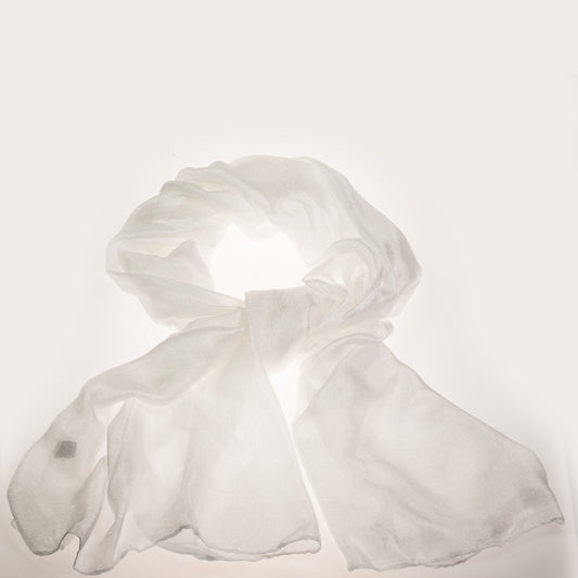 Módna šatka, 100% viskóza, 180 cm x 85 cm, BIELA