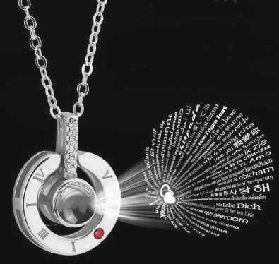 Šperkovnica Eternal Rose s náhrdelníkom "Milujem ťa". 4 