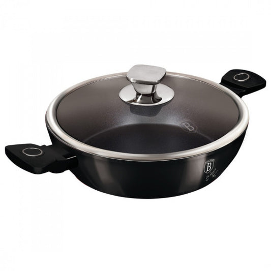 Plytký hrniec s pokrievkou, 28 cm, kolekcia Black Vantage