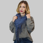 Bavlnený lichobežníkový šál-šatka, 80 cm x 198 cm x 70 cm, Motýlí a krajkový vzor, Džínsová - KlenotTV.sk