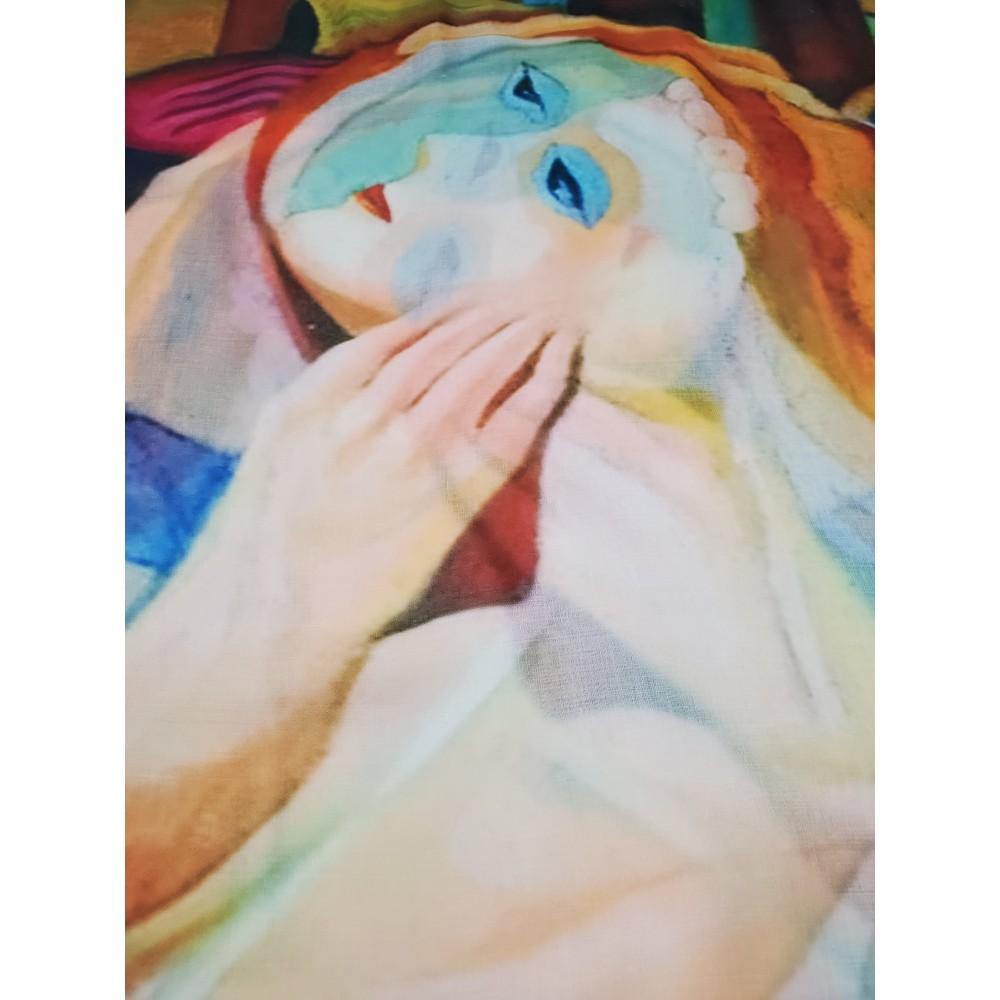 Bavlnený Šál-šatka, 70 cm x 180 cm, Picasso - Abstraktný portrét - KlenotTV.sk