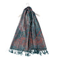 Šál-šatka zo 100% Pravého Pashmina Kašmíru, 70 cm x 180 cm, Lesklý zeleno modrý kašmírový vzor