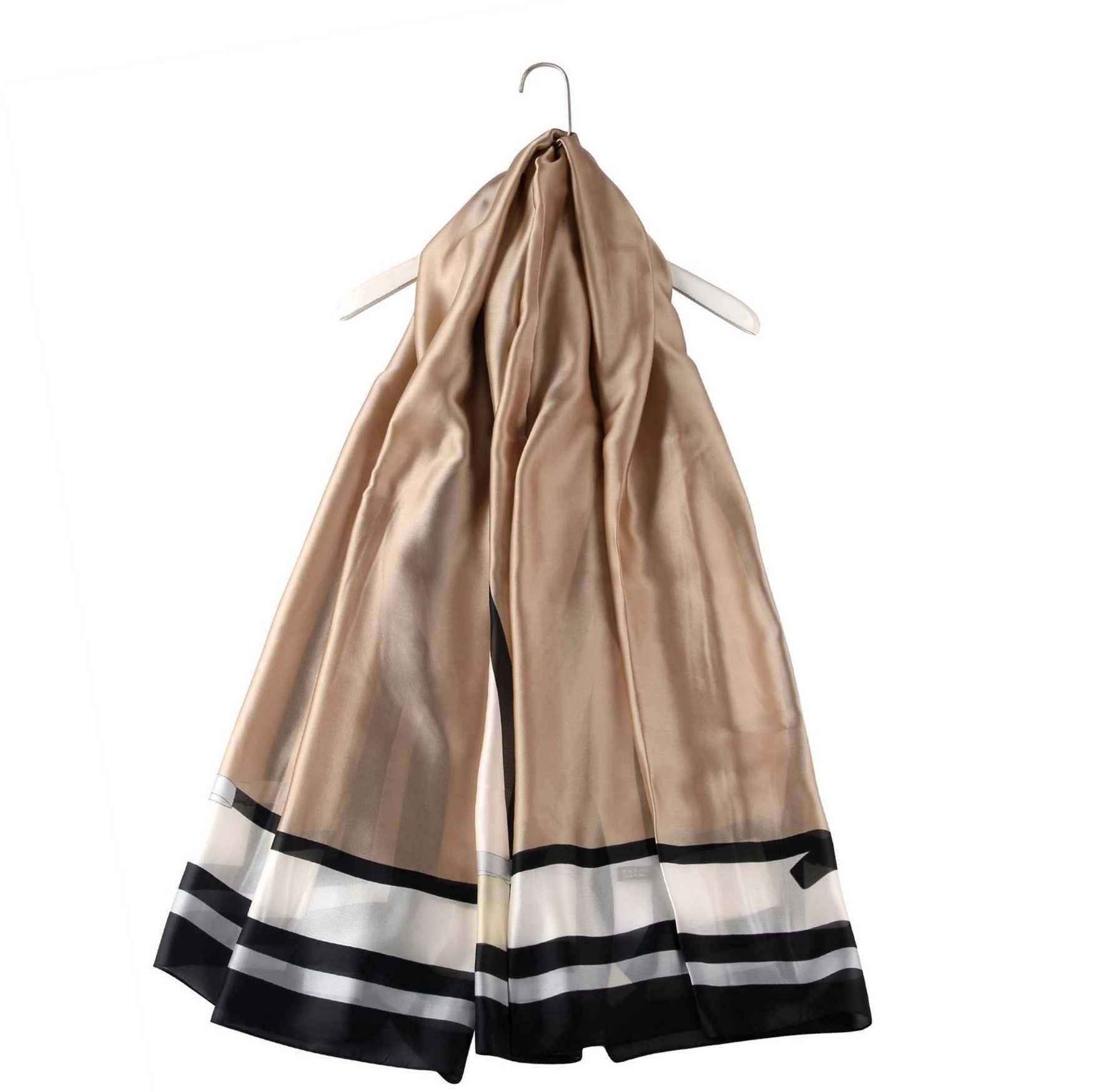 Šál-šatka zo 100% Pravého Hodvábu, 90 cm x 180 cm, Khaki 2 