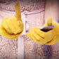 Zimné rukavice z umelej kožušiny, kompatibilné s dotykovou obrazovkou, Horčicové