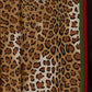 100% Hodvábny Šál, 90 cm x 180 cm, Leopardí Vzor