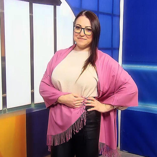 Šál-šatka zo 100% Pravého Pashmina Kašmíru, 70 cm x 170 cm, Levanduľová farba