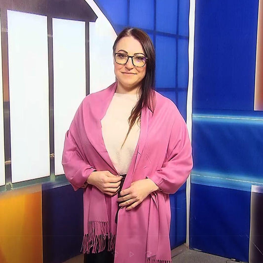 Šál-šatka zo 100% Pravého Pashmina Kašmíru, 70 cm x 170 cm, Levanduľová farba