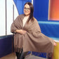 Šál-šatka zo 100% Pravého Pashmina Kašmíru, 70 cm x 170 cm, Svetlo hnedá farba