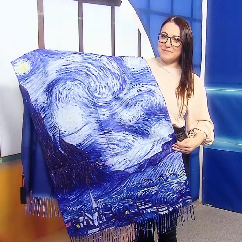 Vlnený šál-šatka, 70 cm x 180 cm, Van Gogh - Starry Night 3 