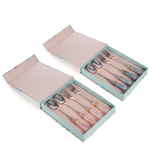 Gemporia: Tortový príbor s držadlom z drahých kameňov Celestite ATGW 400cts