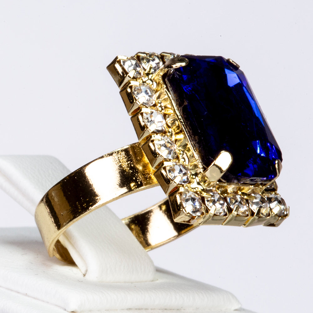 Pozlátené Zliatinové Sada s Modrým Emporia® Krištáľom a Bielym Emporia® Krištáľom ( Náhrdelník+Náušnice+Prívesok ) 4 