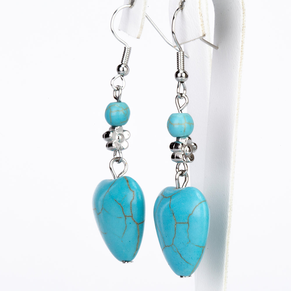 Pozlátené Zliatinové Sada s Tyrkysom ( Náhrdelník+Náušnice )