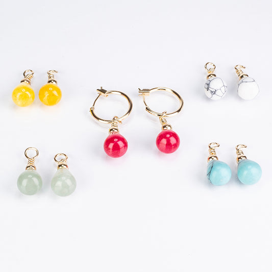 Pozlátené Zliatinové Sada s Tyrkysom a Karneolom ( Náušnice )