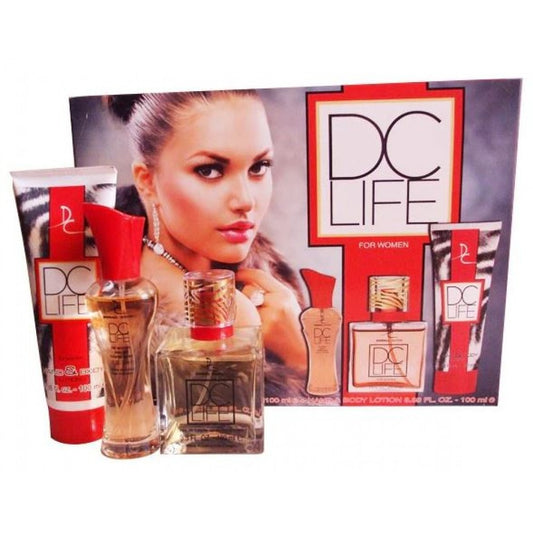 DARČEKOVÁ SADA 100 ml + 30 ml EDT DC LIFE Sladká kvetinovo-ovocná vôňa pre ženy + 100 ml telové mlieko