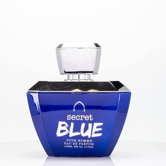 100 ml Eau de Perfume SECRET BLUE Korenistá Ovocná Pižmová Vôňa pre Mužov