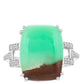 Strieborný Prsteň s Mätovým Chrysoprasom a Prírodným Zirkonom