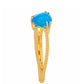 Pozlátený Strieborný Prsteň s Modrým Paraiba Opálom