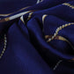 Šál-šatka zo 100% Pravého Hodvábu, 90 cm x 180 cm, Námornícka modrá so zlatou reťazou