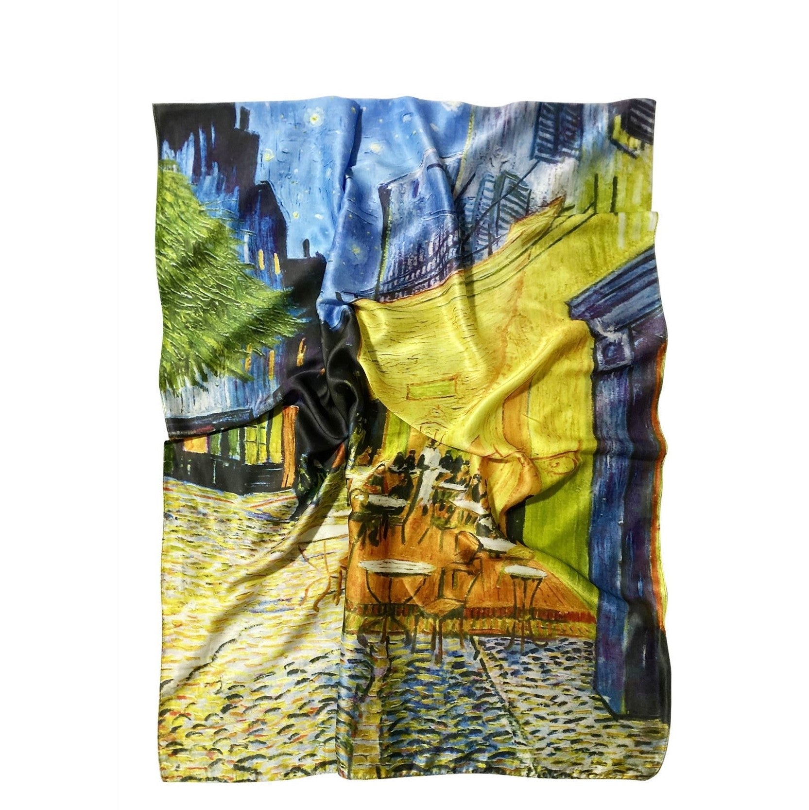Hodvábny Šál-šatka, 70 cm x 180 cm, Van Gogh - Cafe Terrace At Night 4 
