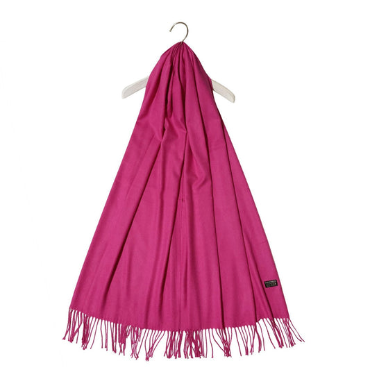 Šál-šatka zo 100% Pravého Pashmina Kašmíru, 70 cm x 170 cm, Fuchsiová ružová farba