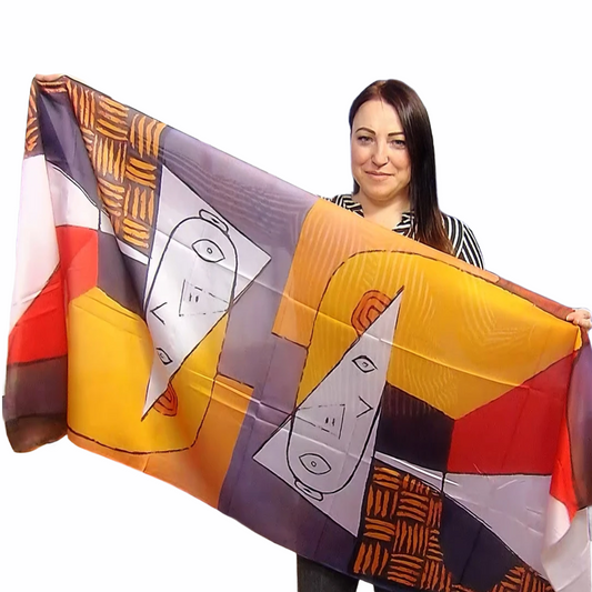 Hodvábny šál-šatka, 70 cm x 180 cm, Picasso - Portrait Style - KlenotTV.sk