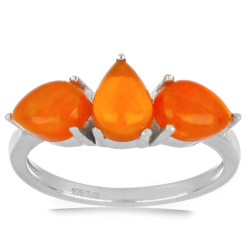 Strieborný Prsteň s Oranžovým Ohnivým Opálom