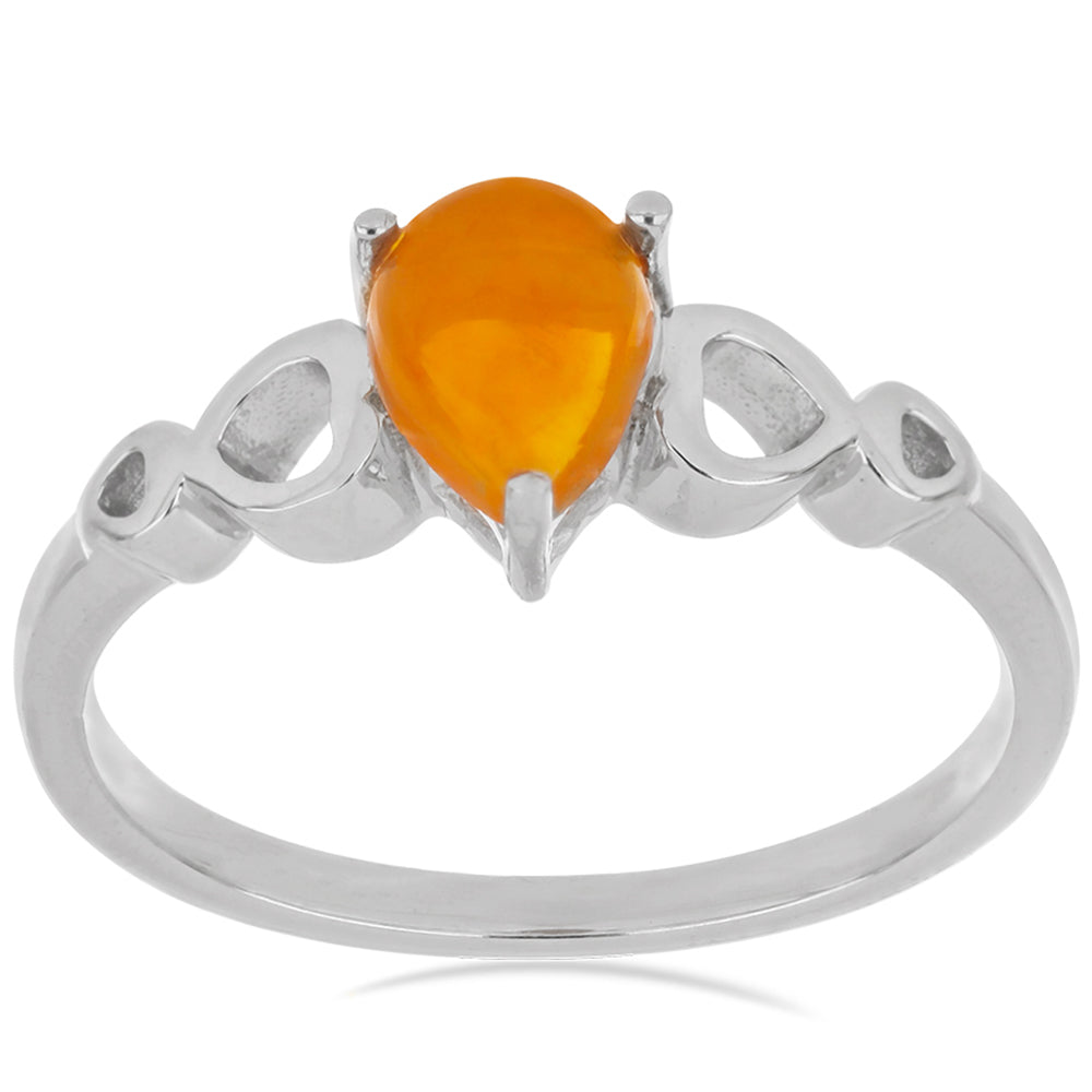 Strieborný Prsteň s Oranžovým Opálom z Lega Dembi