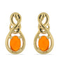 Pozlátené Strieborné Náušnice s Oranžovým Opálom z Lega Dembi