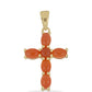 Kríž Pozlátený Strieborný Prívesok s Karneolom z Tagebau