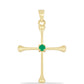 Kríž Zlatý Prívesok s Brazílskym Smaragdom